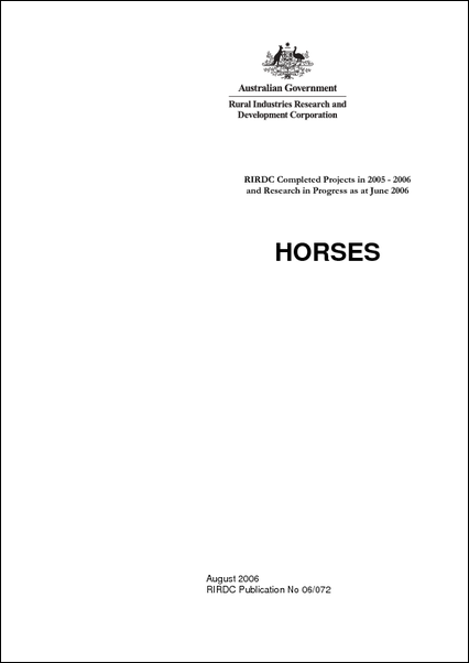 Research in Progress - Horse 2005-2006 - image