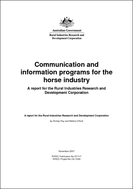 Communication and Information Programs for the Horse Industry - image