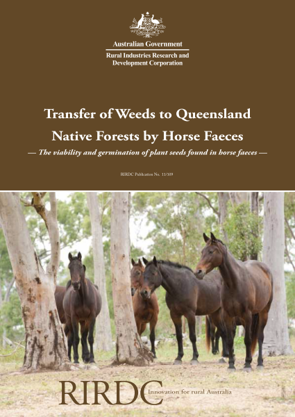 Transfer of Weeds to Queensland Native Forests by Horse Faeces - image