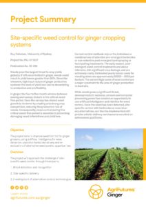 Project summary: Site-specific weed control for ginger cropping systems - image