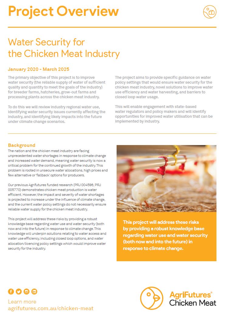 Water Security for the Chicken Meat Industry_Summary_Image