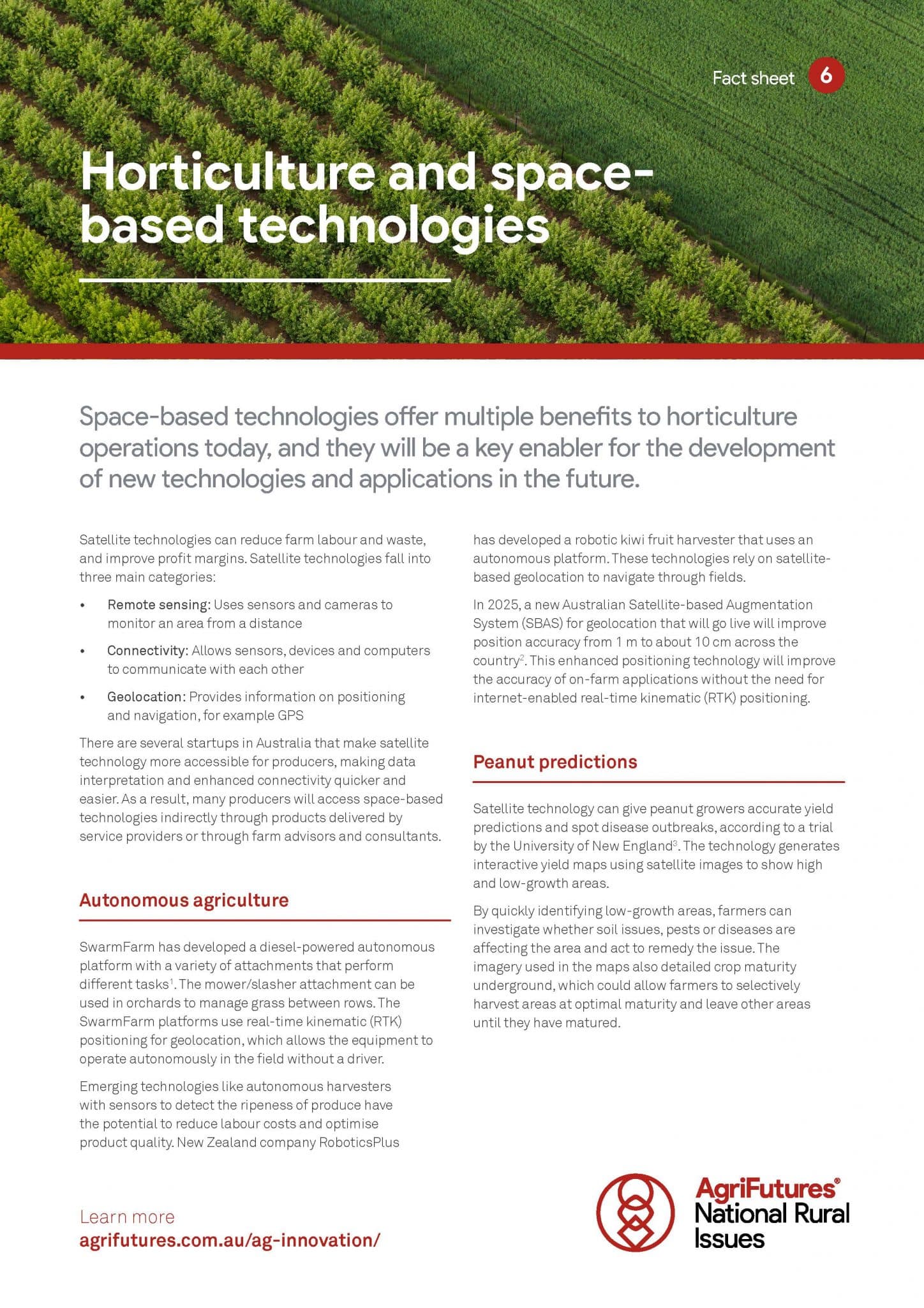 Fact sheet: Horticulture and space-based technologies - image