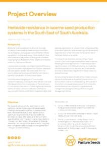 Project overview: Herbicide resistance in lucerne seed production systems in the South East of South Australia. - image