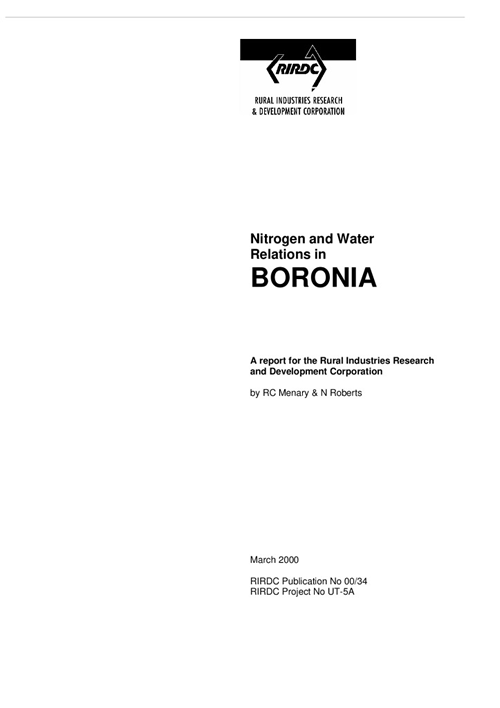 Boronia - Nitrogen and water relations Nees - image