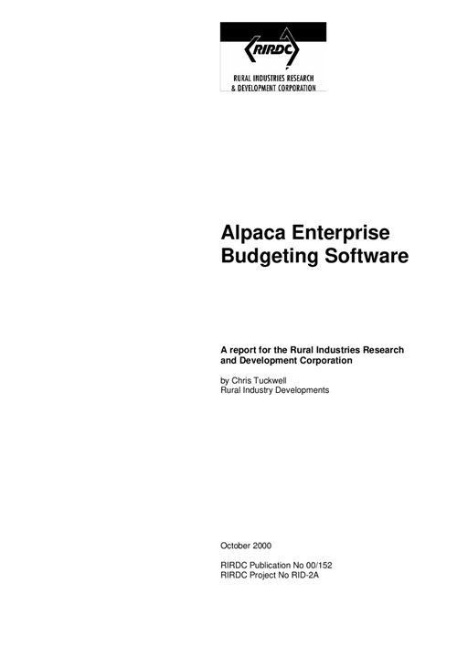 Alpaca enterprise budgeting software - image
