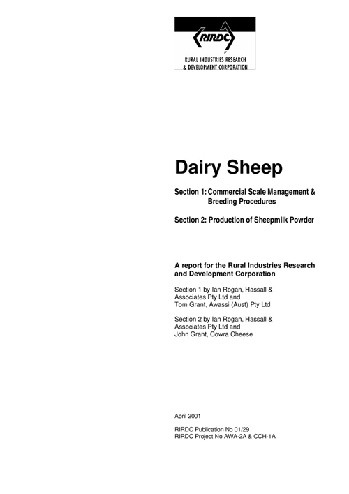 Dairy Sheep – Management and Breeding and sheepmilk powder - image
