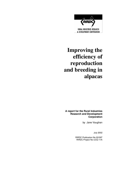 Improving the efficiency of reproduction and breeding in alpacas - image