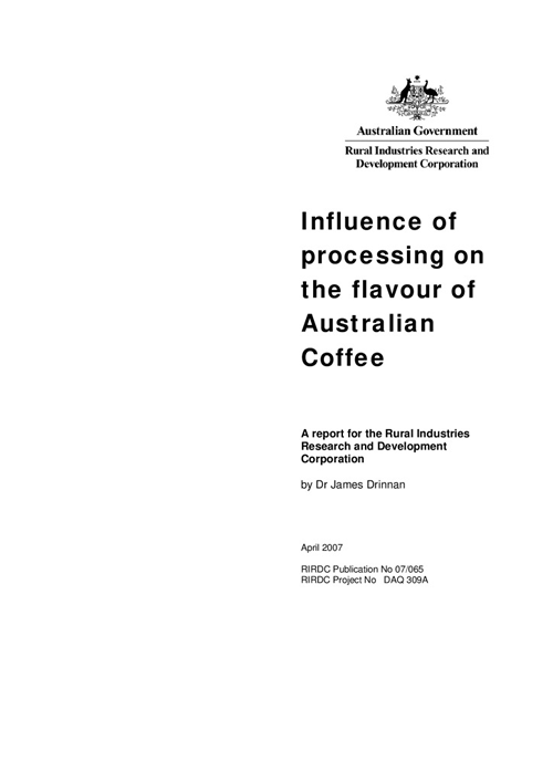 Influence of Processing on the Flavour of Australian Coffee - image